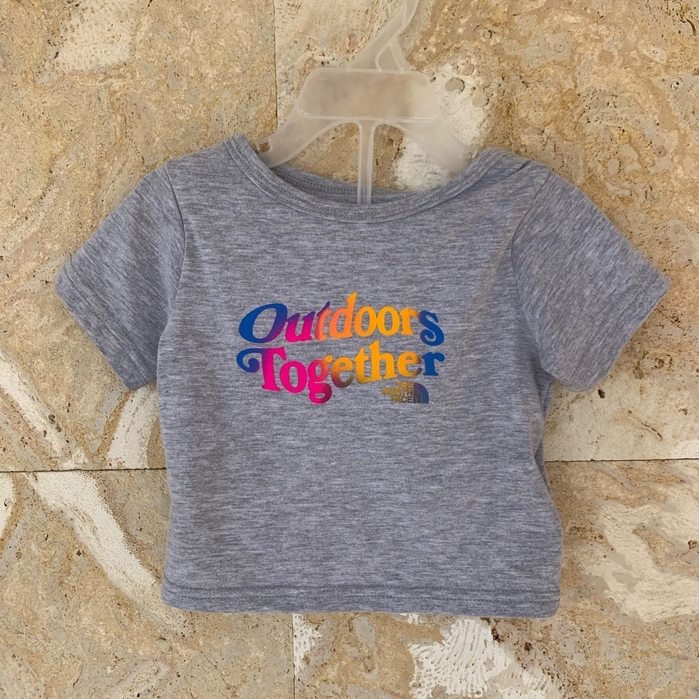 The North Face Gray Kids Tee with Colorful Print